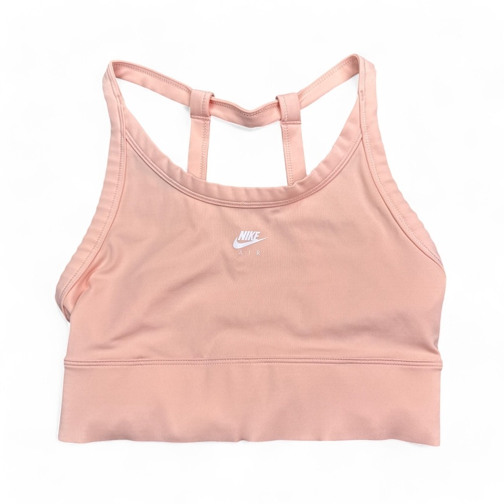 Nike Air Sports Bra Womens Size Small Pastel Pink Center‎ Check Logo Athleisure